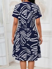 SC Print Short Sleeve Midi Dress GYLY-11302