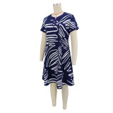 SC Print Short Sleeve Midi Dress GYLY-11302