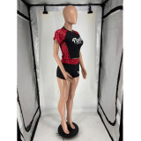 SC PINK Letter Leopard Print Sport Suit FOSF-8870