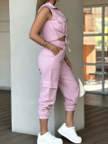 SC Solid Color Sleeveless Top Two Piece Pants Set MIL-L370