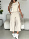 SC Solid Color Sleeveless Two Piece Pants Set MIL-L392