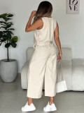 SC Solid Color Sleeveless Two Piece Pants Set MIL-L392