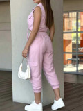 SC Solid Color Sleeveless Top Two Piece Pants Set MIL-L370