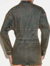 SC Retro Zipper Long Sleeve Denim Romper MEM-88712