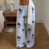 SC Coconut Tree Print Loose Pants GPKJ-MR49450