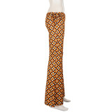 SC Floral-Print Lace Up Pants GPKJ-MR50203