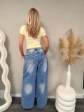 SC Plus Size Irregelar Patchwork Jeans GYLN-1867