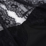 SC Lace Patchwork Halterneck Split Maxi Dress GPKJ-MR47722