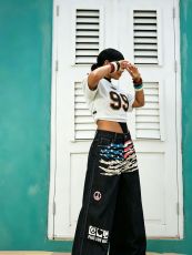 SC Plus Size Flag-Print Wide-Leg Jeans GYLN-9092