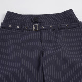 SC Fashion Stripe Belt Straight Pants GPKJ-MR49906
