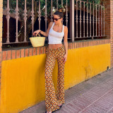 SC Floral-Print Lace Up Pants GPKJ-MR50203