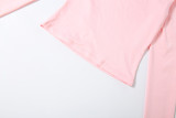 SC Long Sleeve Top Tie Up Mini Skirts Suit XEF-K6S14175A