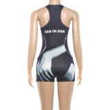SC Print U Neck Sleeveless Romper XEF-K6Q11886A