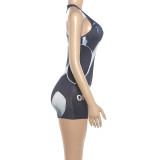 SC Print U Neck Sleeveless Romper XEF-K6Q11886A