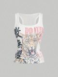 SC Letter Print Sleeveless Tank Top GXIY-K26L2621