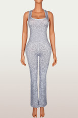 SC Leopard Print Sleeveless Sport Jumpsuit YWXS-K26L2425
