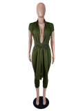 SC Deep V Neck Sleeveless Skinny Jumpsuit SHD-8507