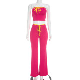SC Contrast Color Tube Top Two Piece Pants Set MXBF-Q26ST150