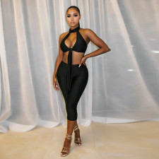 SC Hollow Out Sleeveless Two Piece Pants Set MXBF-J26ST290