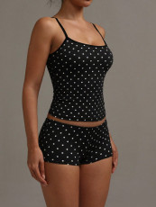 SC Polka Dot Print Sport Two Piece Short Set GXIY-K26L2594