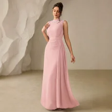 SC Solid-Color Chiffon Sleeveless Maxi Dress GXRF-QC170