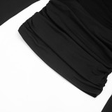 SC Long Sleeve Ruched Shawl Top GSBW-J26TP310