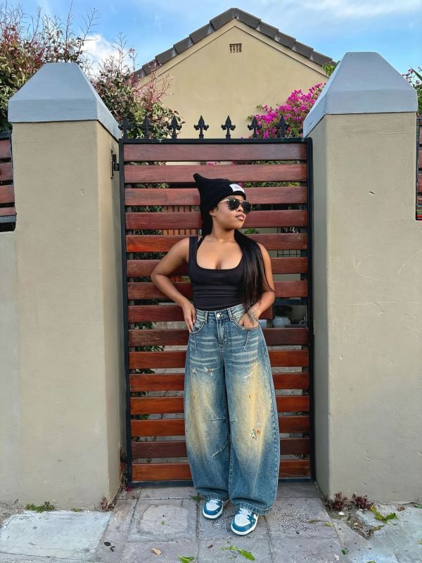 SC Plus Size Gradient-Colored Washed Jeans GYLN-9048