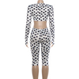 SC Polka Dot Print Long Sleeve Two Piece Pants Set DLSF-K6S13175A