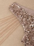 SC Sequined Slit V-Neck Beaded Evening Dress GXRF-171