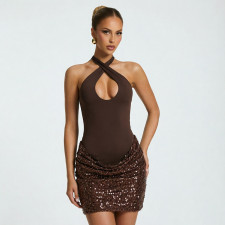 SC Sleeveless Sequin Backless Mini Dress GSZM-J26DS293