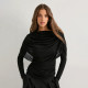 SC Long Sleeve Ruched Shawl Top GSBW-J26TP310