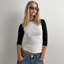 SC Contrast Color Long Sleeve T Shirt GSBW-Y26TP290