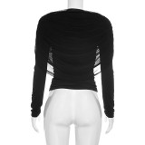 SC Long Sleeve Ruched Shawl Top GSBW-J26TP310