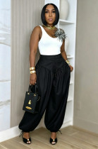 SC Solid Color Ruched Lantern Pants LSD-2963