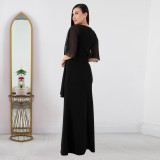 SC Hot Drill Chiffon Slim Maxi Dress BY-7372