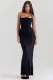 SC Satin Ruched Slim Tube Top Dress GWDS-250879-1
