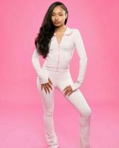 SC Solid Color Long Sleeve Two Piece Pants Set CM-60727