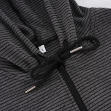 SC Stripe Knits Sport Coat+Tube Top+Short 3 Piece Set GPKJ-MR50801
