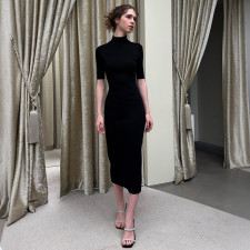 SC Short Sleeve Backless Midi Dress XEF-K6D13872A
