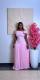 SC Off Shoulder Ruched Mesh Maxi Dress GADE-10391