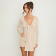 SC Solid Color Long Sleeve Ruched Mini Dress GSZM-C26DS319