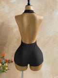 SC Halterneck Deep V Neck Romper GZIY-6399