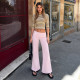 SC Stripe Half Sleeve Top Casual Pants 2 Piece Set GPKJ-MR50946