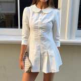 SC Half Sleeve Single Breasted Mini Dress GPKJ-MR50995