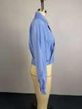SC Diamond Studded Sriped Long Seeve Shirt GCNE-75694