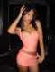SC Solid Color Halterneck Two Piece Skirts Set GKYS-3045-01