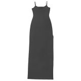 SC Hot Drill Mesh Ruched Maxi Dress+Sling Maxi Dress 2 Piece Set BY-7793