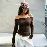 SC One Shoulder Long Sleeve Knits Top GSBW-J26TP352