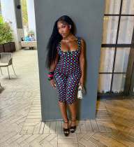 Pre Order: About 7 work days shipping Polka Dot Print Romper YUEM-202678