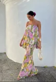 SC Sexy Print Off Shoulder Maxi Dress GADE-11339
